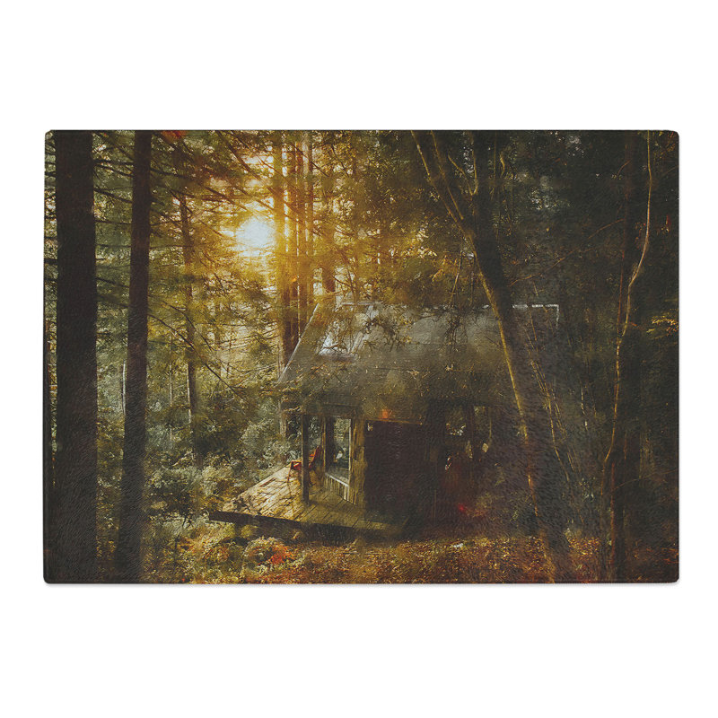 Cabin in the Forest Painting Chopping Board, 0.4cm H x 20cm W x 28.5cm L