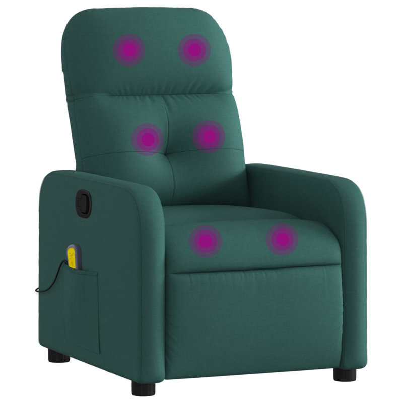 Fauteuil inclinable Vidaxl, Tissu vert foncé