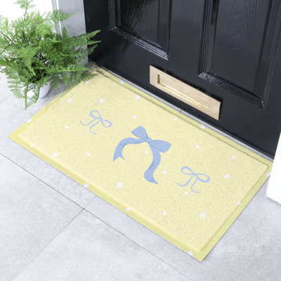 Butter Yellow Bow Indoor Outdoor Doormat (70 x 40cm)