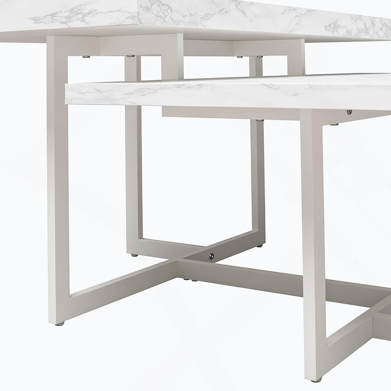 Table basse avec plateau en faux marbre