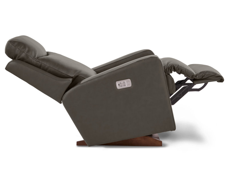 Emmons Leather Rocker Recliner, Pewter