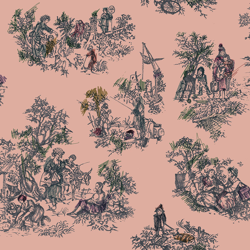 Huang 10m x 52cm Matte Paste the Wall Wallpaper Roll, Pink