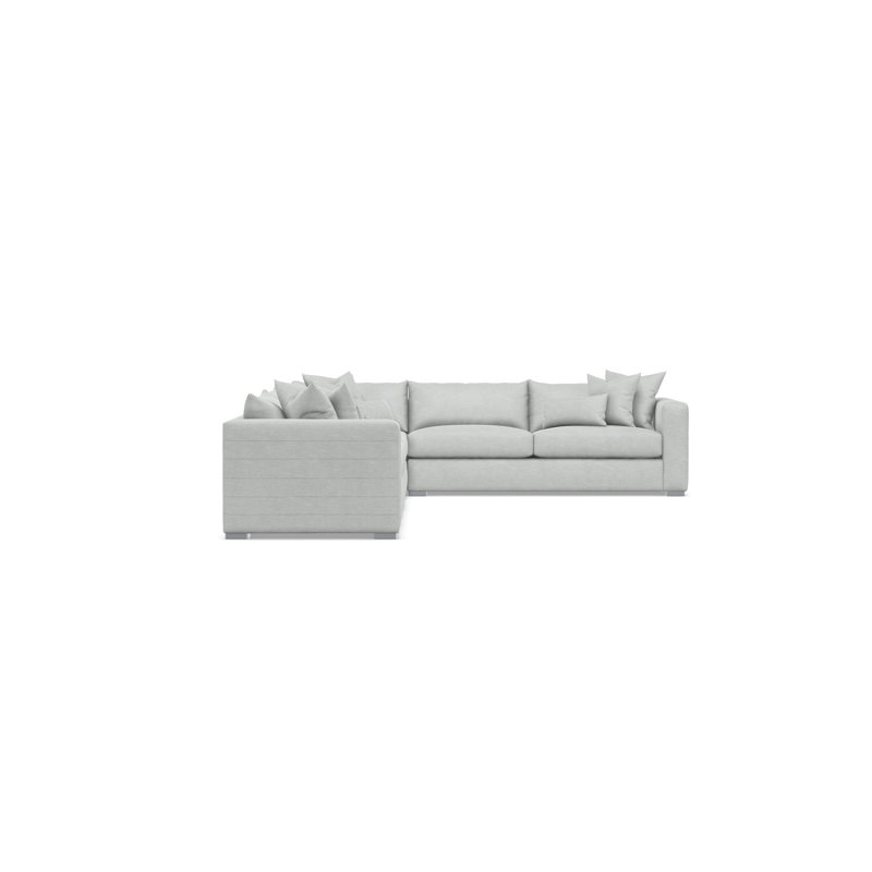 Bernhardt Helena 4-Piece Fabric Sectional, Light Gray Polyester