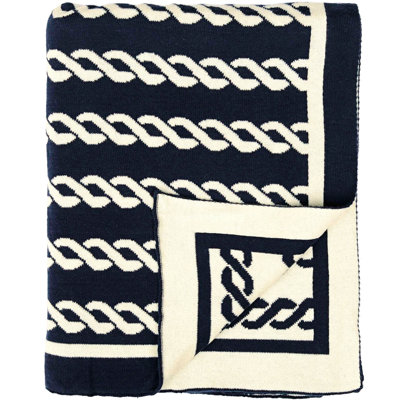Nautico Knitted Throw Blanket