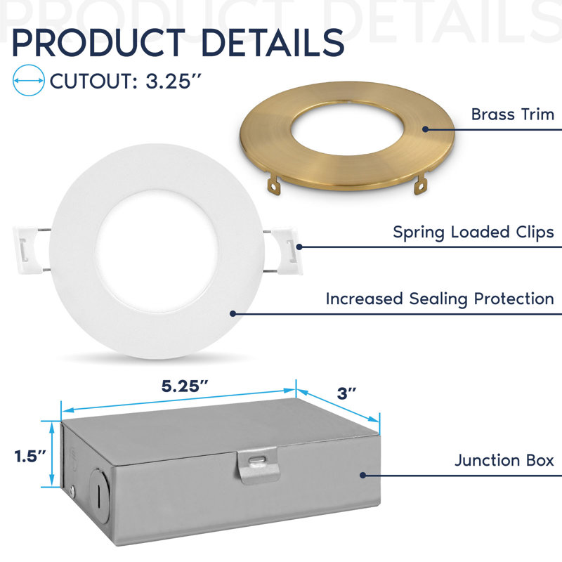 3-Inch Ultra Thin Brushed Nickel LED Recessed Light