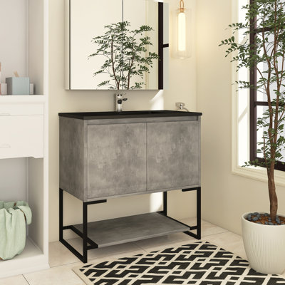 Meuble-lavabo simple 36 po avec plateau Bengi