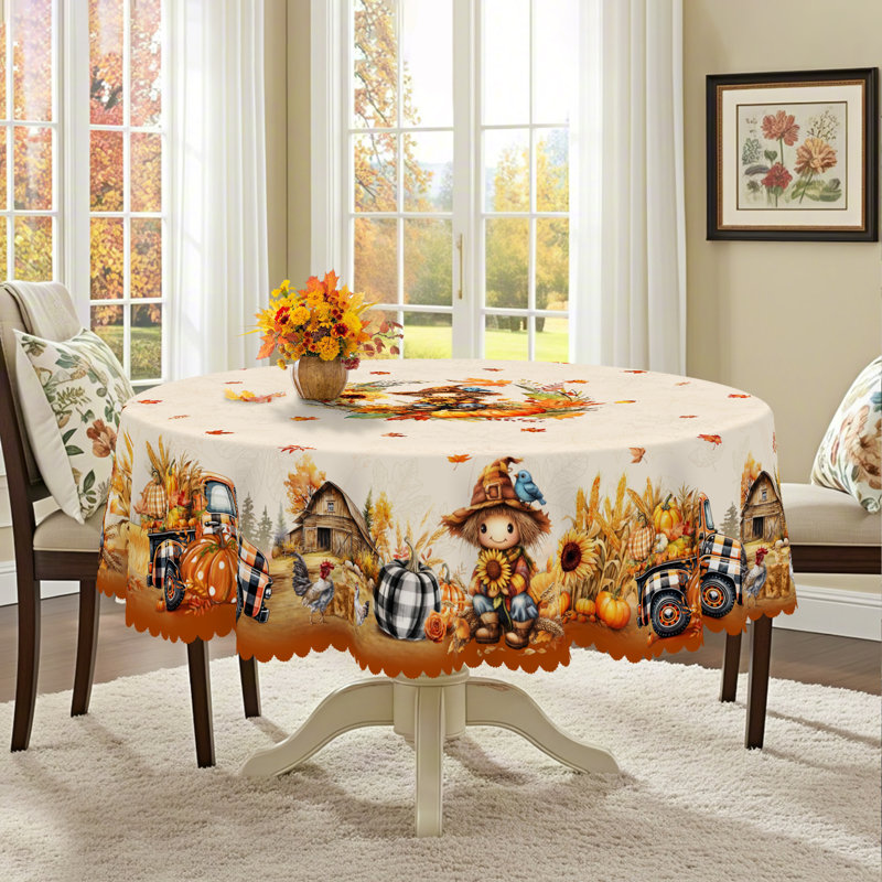 Nappe en polyester 1pc Autumn Decor, Rond 60 po
