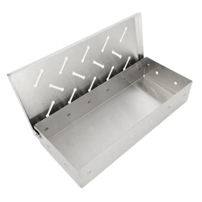 Bbq Smoker Box, 430 Stainless Steel Wood Chip Smoker With Hinged Lid, For Gas Charcoal Electric Grills