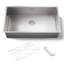 Strive 32" L x 18.25" W Undermount Single Bowl Kitchen Sink with Basin Rack