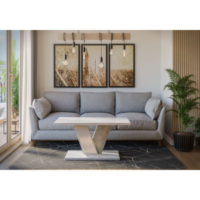 Pedestal Coffee Table with Storage