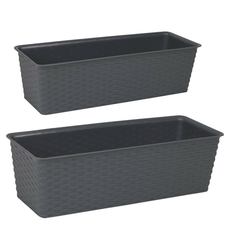 Pot Planter, 14 cm H x 18 cm W x 49 cm D, Black, 3
