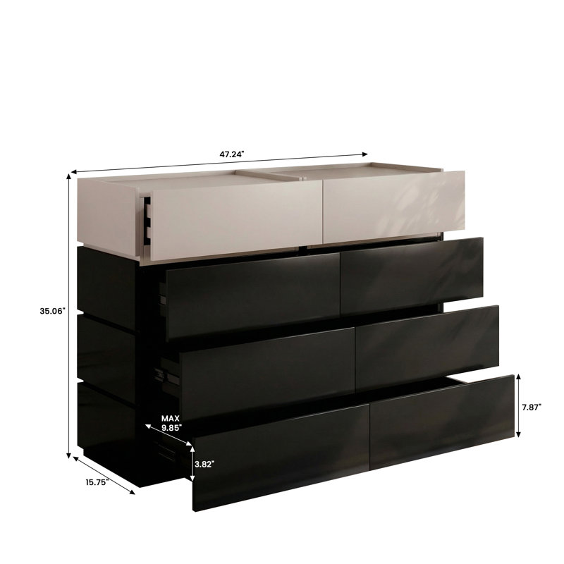 Armoire d'appoint Heckman, Noir / Beige