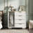 43.3" H Mini Wood Armoire Wardrobe Closet with 4 Drawers Dresser and Door-1333494090