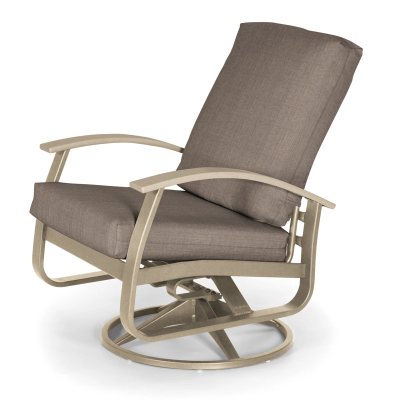Belle Isle Outdoor Swivel Lounge Chair, Spectrum Indigo Sunbrella®, Textured Beachwood, Desert P60
