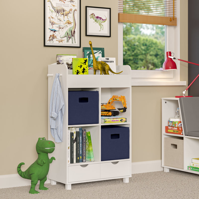 Armoire de rangement pour enfants avec bibliothèque, tiroirs et crochets RiverRidge