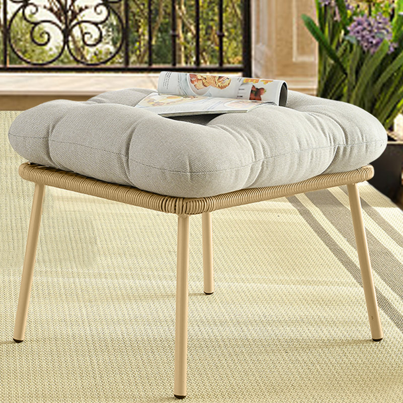 Repose-pieds d'extérieur avec coussin Azuredee, Beige