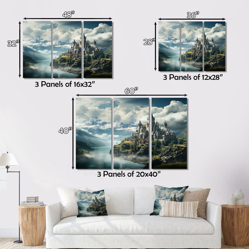Château de châteaux - ensemble de salon d'art mural, H 28 po x l 36 po x P 1 po