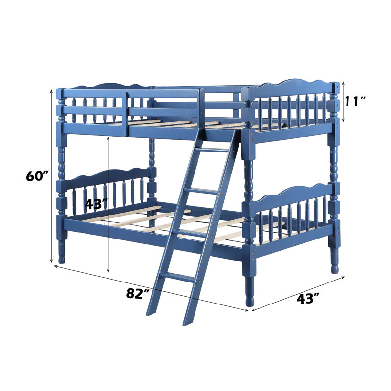Homestead Gray Finish Twin/Twin Bunk Bed, Bleu très foncé