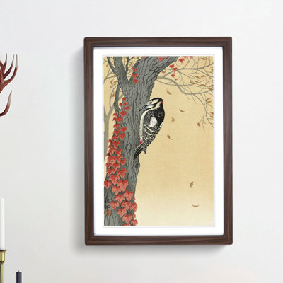 Great Spotted Woodpecker by Ohara Koson - Picture Frame Painting Print