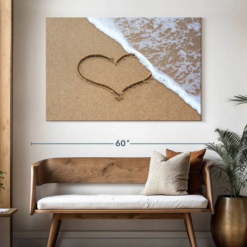 Gillard Heart On Sandy Beach, 34" H x 51" W