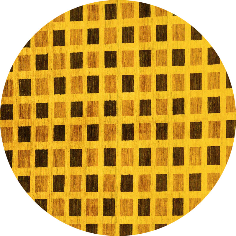 Ibtissam Washable Checkered Indoor Rug, Round 4'