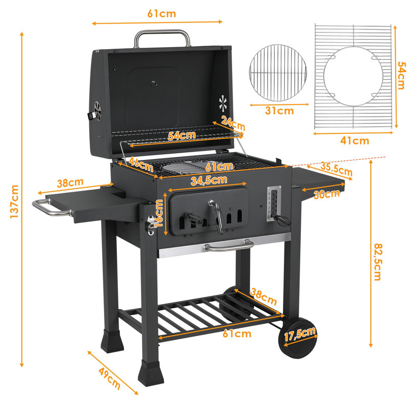 LIFERUN 130cm W Charcoal Grill