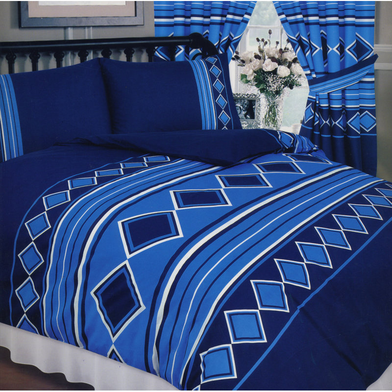 MENONLY Rivero Duvet Cover Set, Blue, King Duvet Cover + 2 Standard Pillowcases