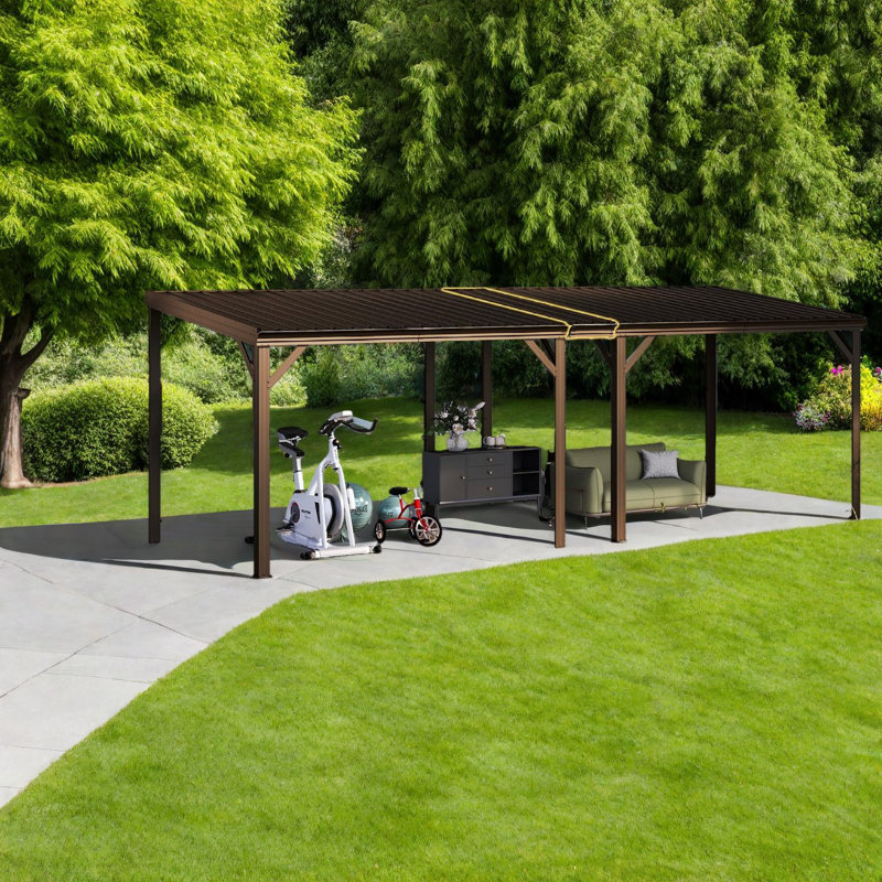 Auvents et pavillons en acier robustes (avec cadre inclus), patio moderne 12 x 16