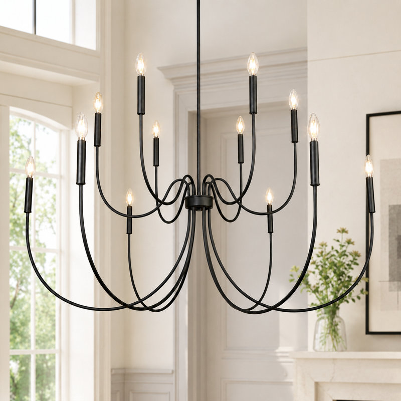 Otho 12-Light Dimmable Oversize 47" Width Chandelier