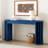 Isaiah Curved Console Table with 2 Drawers & Vertical Slat Legs-1675648284