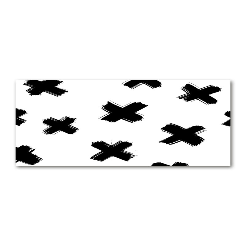Black And White Spots - Wrapped Canvas Print, 50cm H x 125cm W x 2cm D, Canvas