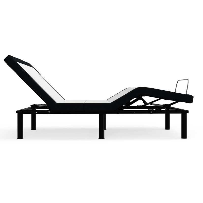King Bed Base With Zero & Wireless Remote Massages Base: Massages, Charging, White