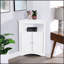 Armoire de coin de salle de bain avec portes et tablettes, rangement imperméable et multifonctionnel pour articles de toilette et plus