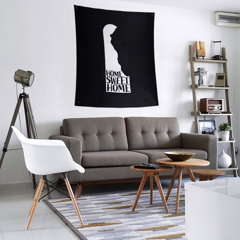 Tapisserie Home Sweet Delaware, H 104 po x l 88 po, Noir
