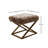 Stylish Pouffe with 100% Metal Frame, Plush Upholstery, 19.7 x 16.5 x 15.7 inches | Elegant Brown and Gold Design | Perfect for Living Room, Bedroom, or Entryway | Durable and Comfortable Accent Furniture