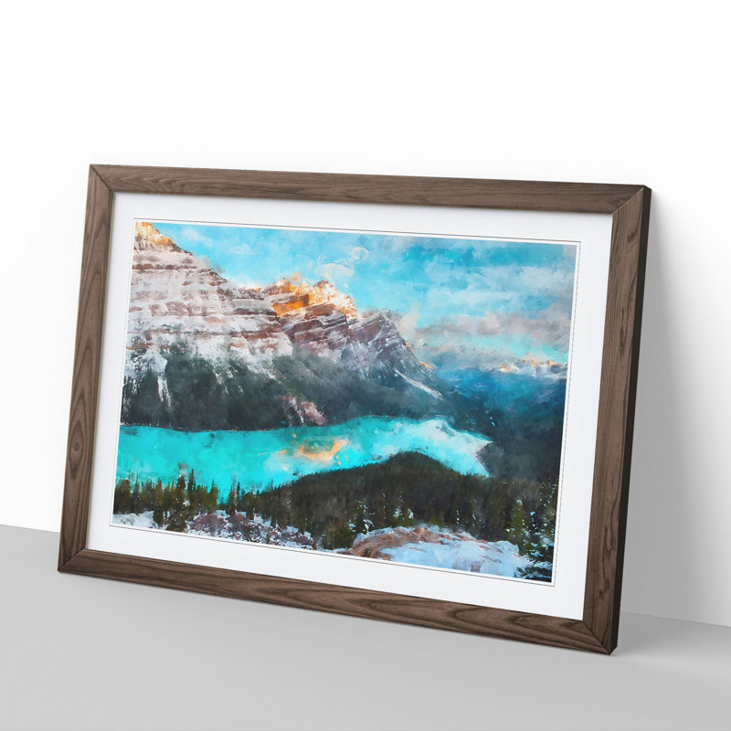 Peyto Lake in Canada - Framed Print, 27cm H x 36cm W x 2cm D, Walnut Framed
