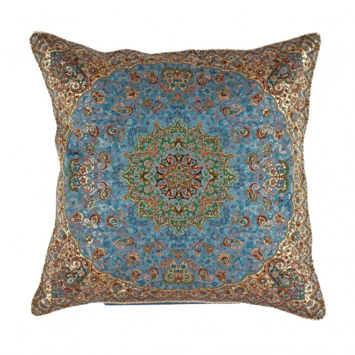 Oriental Throw Pillow, 20" H x 20" W, Black/Green/Salmon Oriental