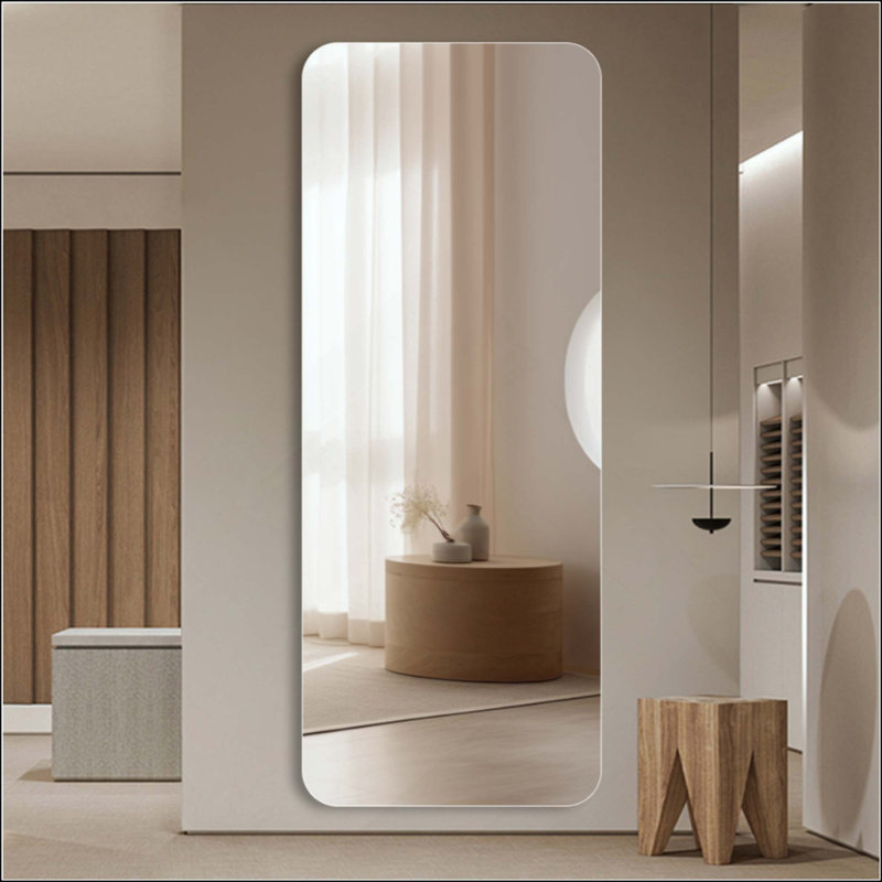 Full Body Round Corner Mirror For Living Room Bedroom Cloakroom Wall Hanging With Hanging Hole High Quality 5Mm Mirror  Explosion-Proof Glass