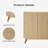 Fluted Sideboard Buffet Cabinet with Solid Wood Legs-975134559