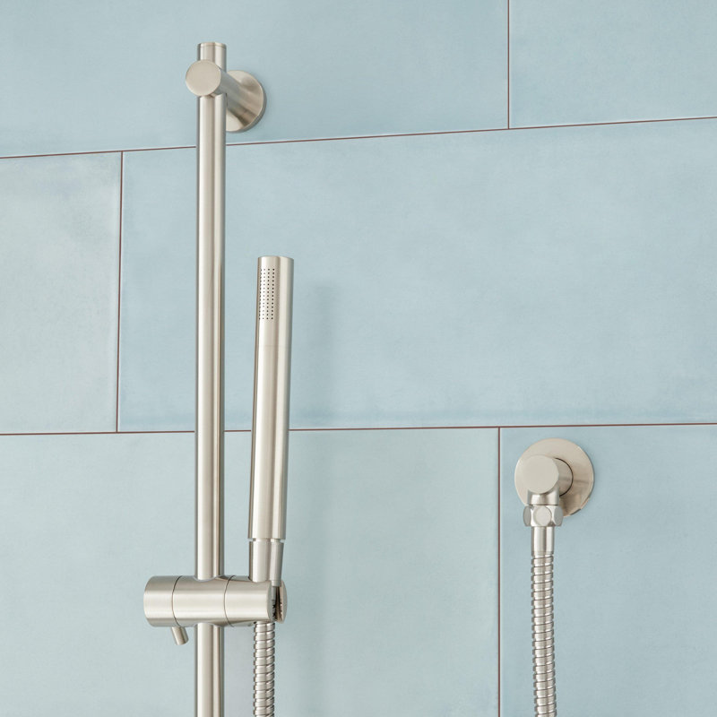 Tosca Complete Thermostatic Shower System with Rough-in Valve, Brushed Nickel