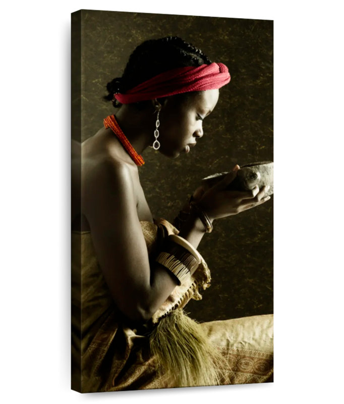 Profil de femme noire, H 24 po x l 12 po