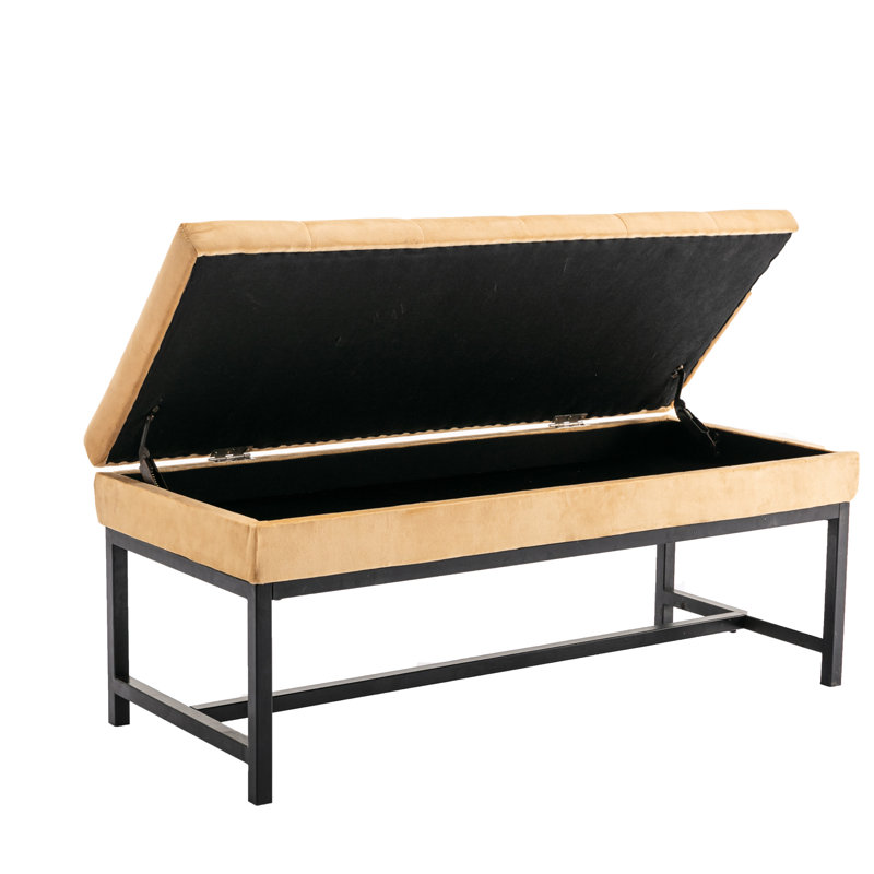 Banc de rangement à couvercle rabattable Tulsita, Beige