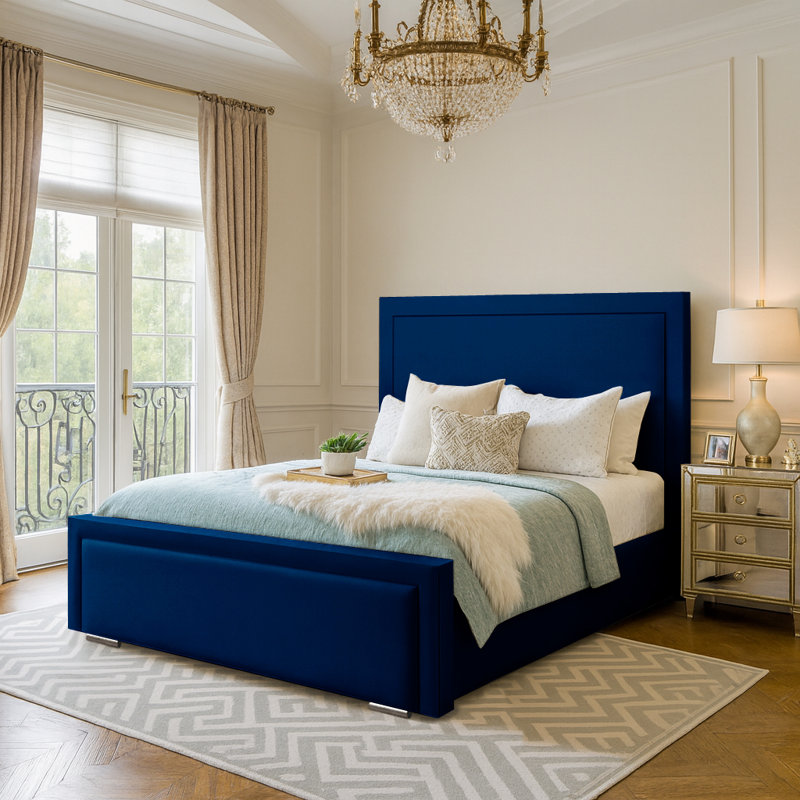 Abhipsa Upholstered Bed, Single (3'), Marine