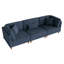 Seemab 3 - Piece Upholstered Corduroy Modular Sectional with Pillow Back and Solid Wood Legs