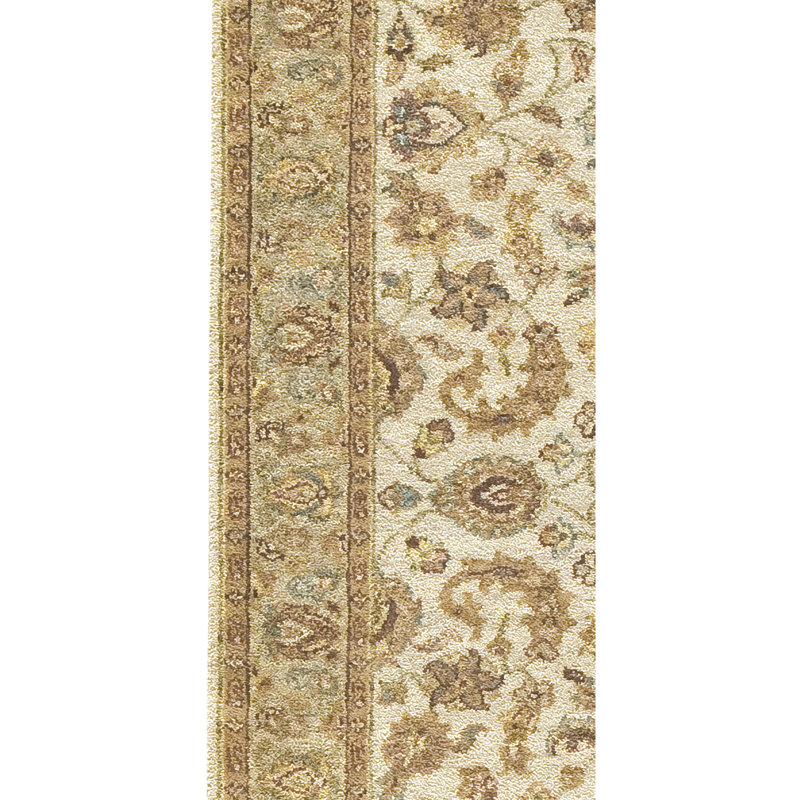 Hand Knotted Wool Oriental Area Rug in Cream/Brown
