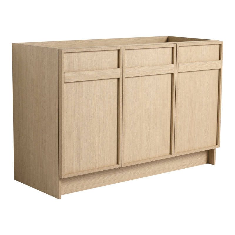 Freestanding Bathroom Vanity 48" - Spacious, 3 Soft-Close Doors, , - Plywood Storage Unit With Doors Vanity, Modern Design