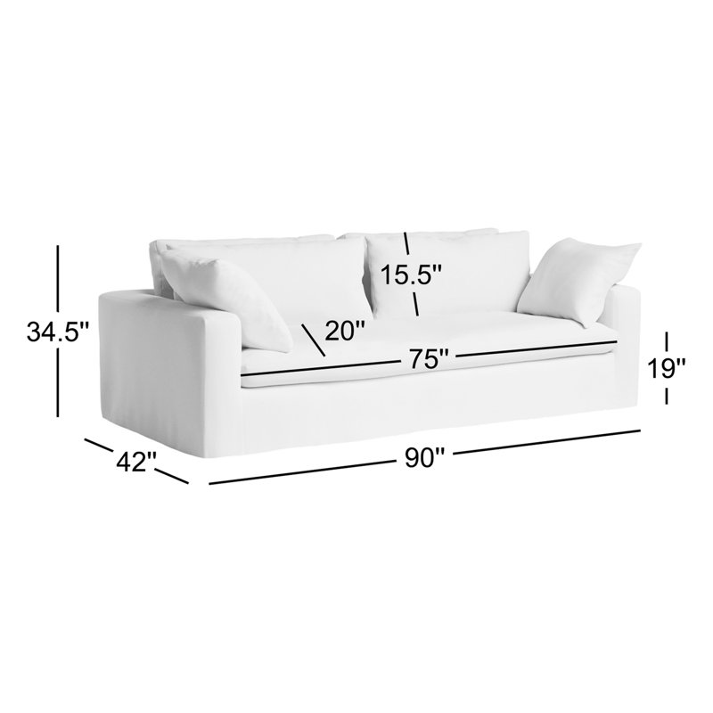 Remy Slipcovered Sofa, Getty Sand Boucle