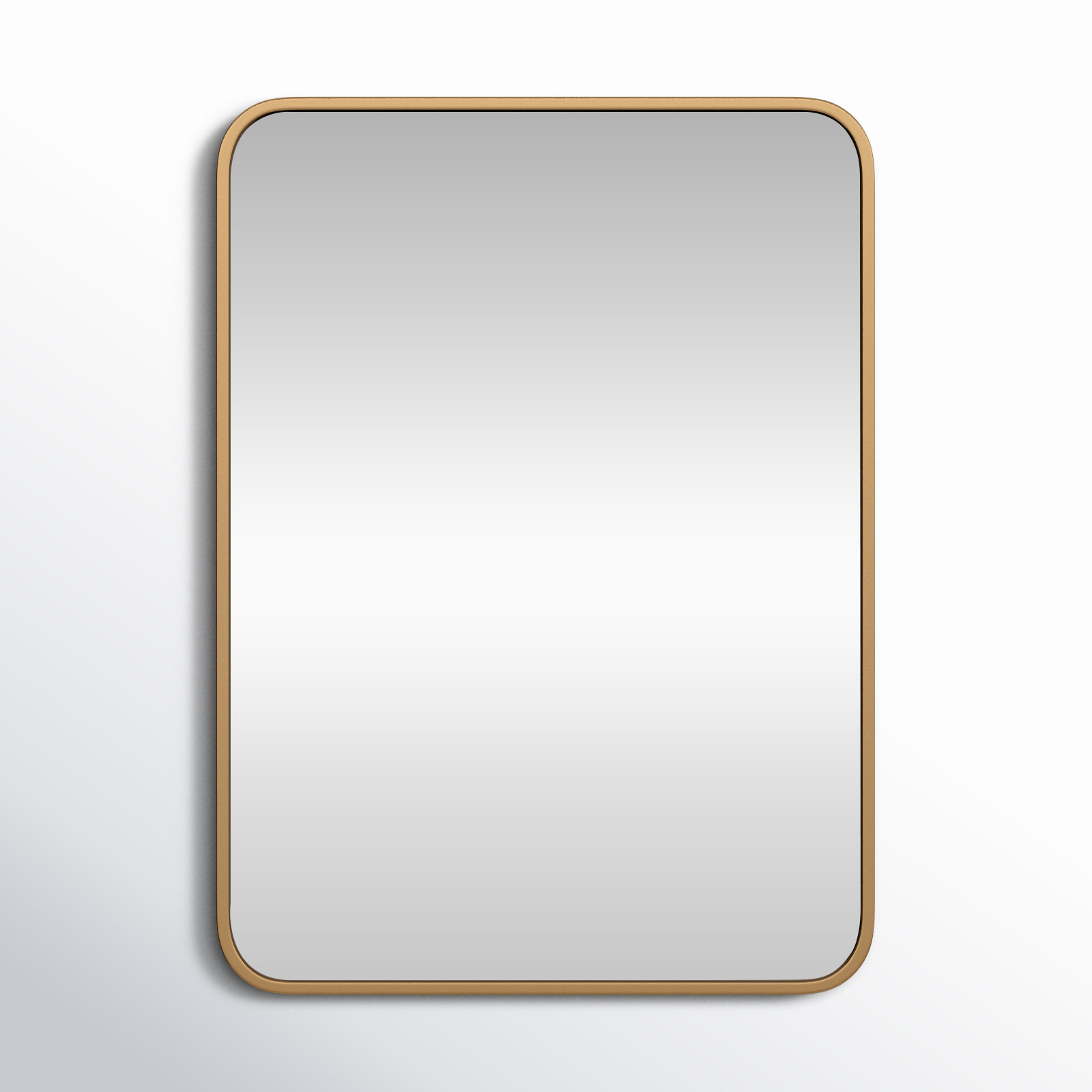 Sabine Metal Rounded Rectangle Wall Mirror, Brass, 30" x 22"