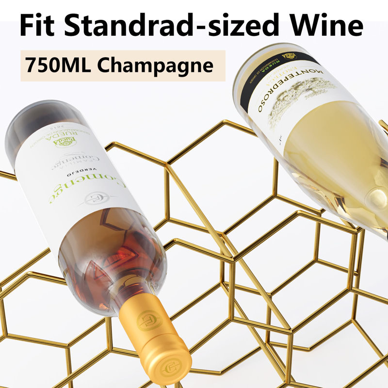Akhill Wine Bottle Rack, Gold