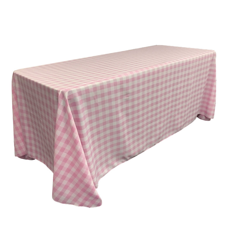 Nappe à carreaux vichy, Rose, 156 po x 90 po